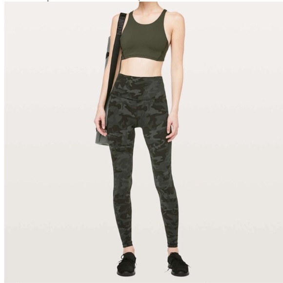 Lululemon Align Pant Full Length Incognito Camo Multi Gator Green Leggings - Picture 1 of 14
